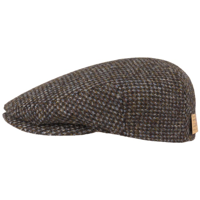 Coppola Stetson Kent Check Harris Tweed Uomo – Berretto Piatto In Lana Made In EU, Fodera Cotone, Autunno Inverno