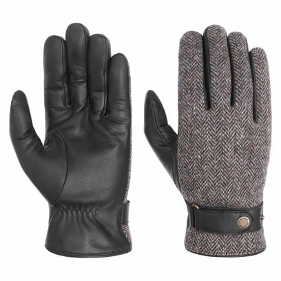 Guanti in Pelle Herringbone Wool by Stetson