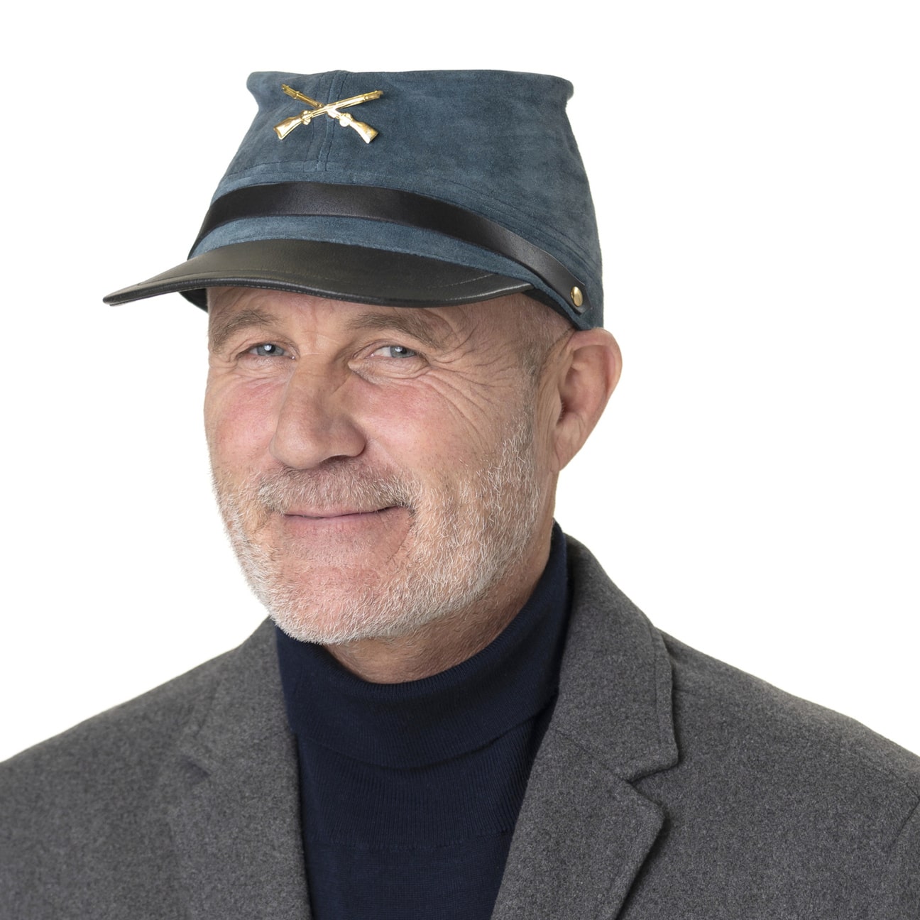 Cappello Da Nordista In Pelle Camoscio - Berretto Stile Guerra Civile Americana, Regolabile