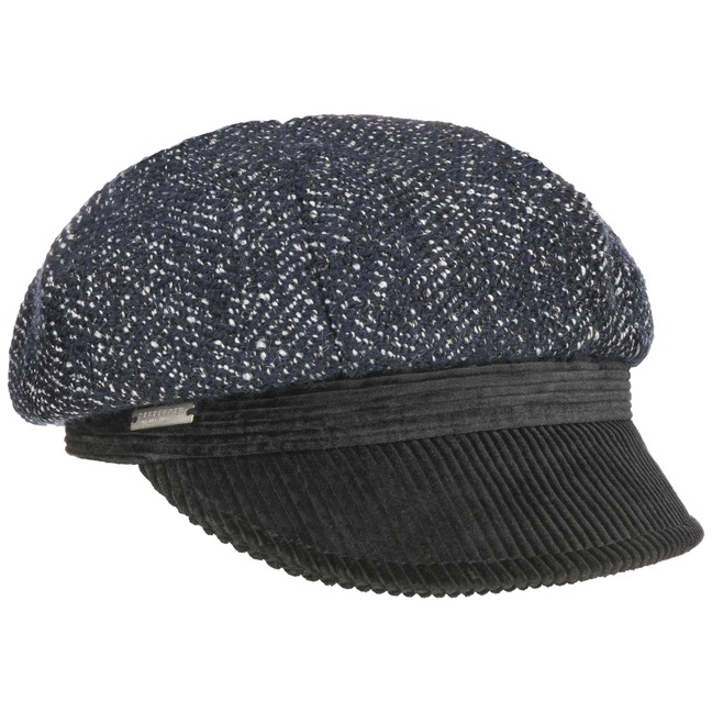 Seeberger Berretto Newsboy In Velluto A Coste Fine Per Donna – Cappello Con Visiera E Fodera In Cotone, Taglia Unica (55-58 Cm), Elegante E Caldo Per L'inverno