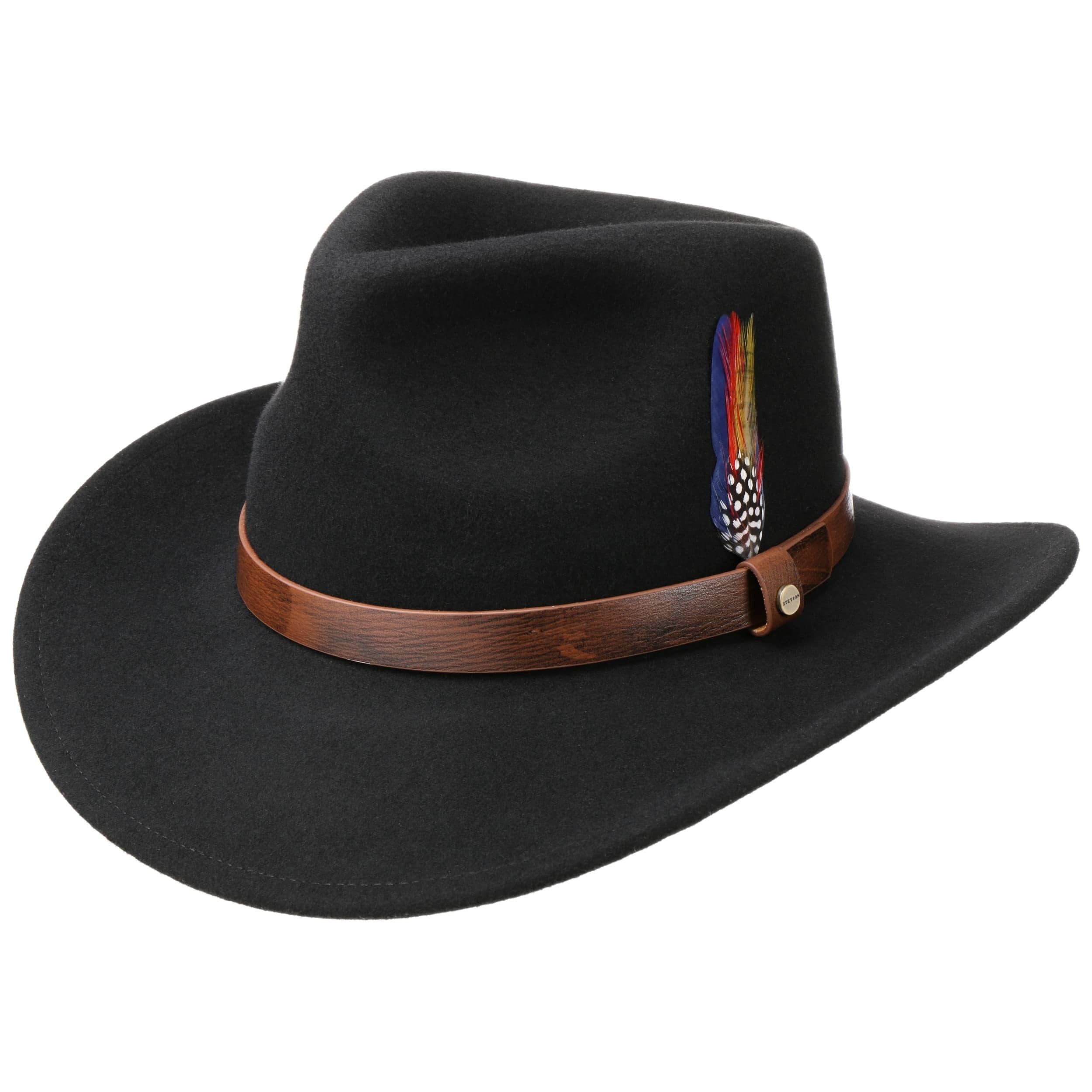 Cappello Stetson Hackberry - Western In Feltro Di Lana, Fascia Pelle, Impermeabile, Taglia Unica - Foto 5