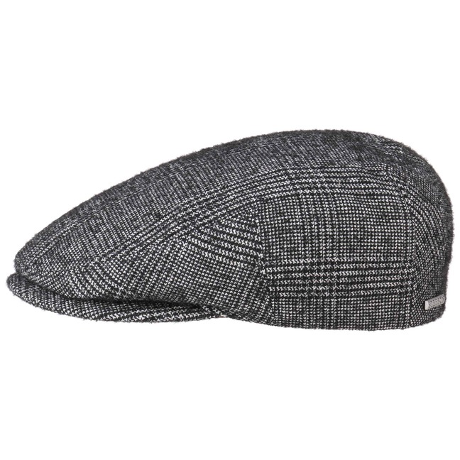 Coppola Stetson Kent Check Harris Tweed Uomo – Berretto Piatto In Lana Made In EU, Fodera Cotone, Autunno Inverno