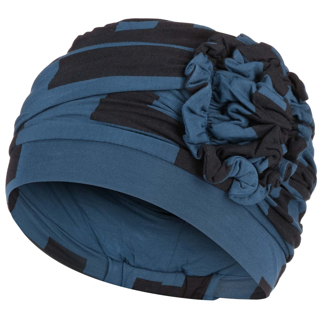 Turbante LotusFlower Print by Christine Headwear in blu Gr One Size