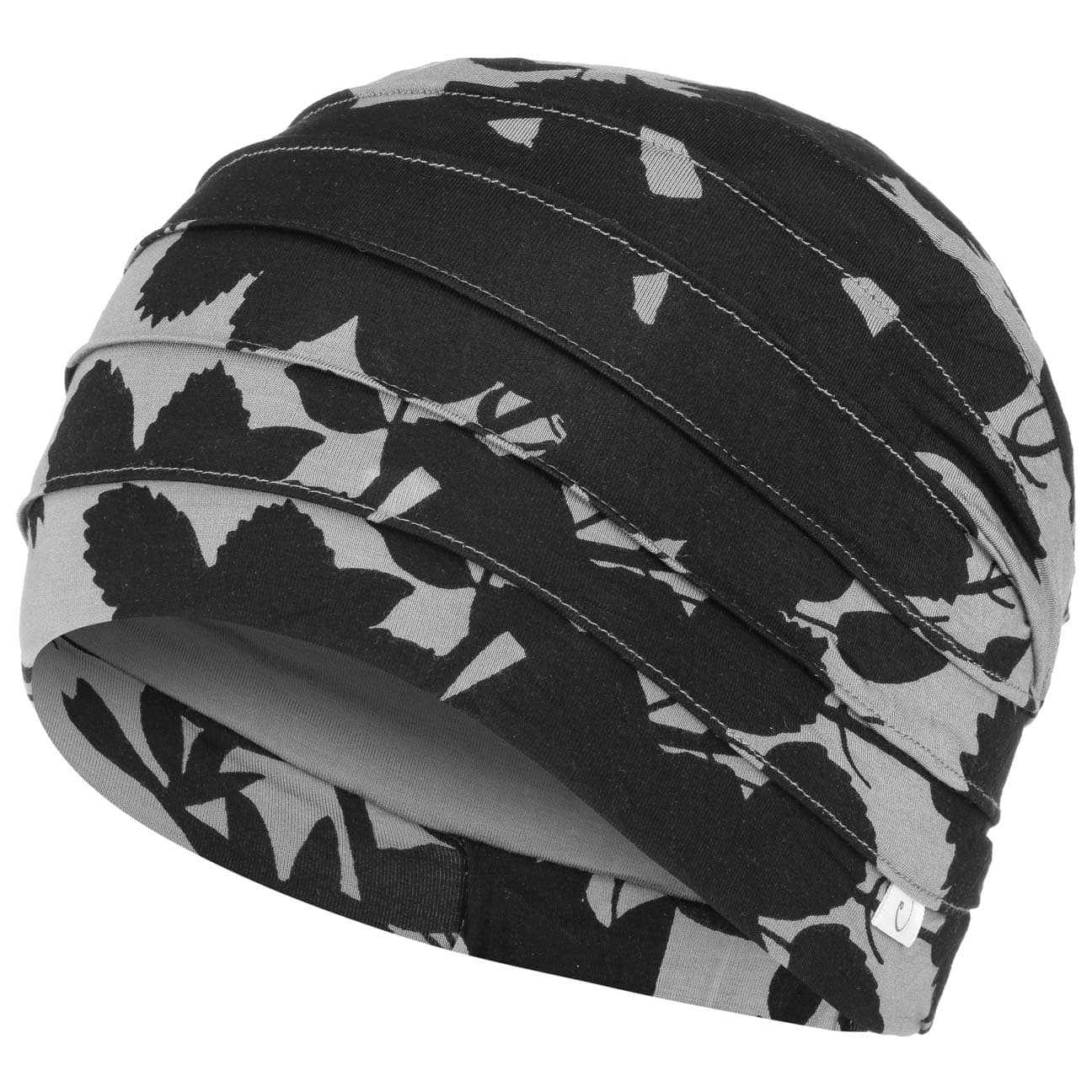 Turbante Yoga Leaves by Christine Headwear in nerogrigio Gr One Size