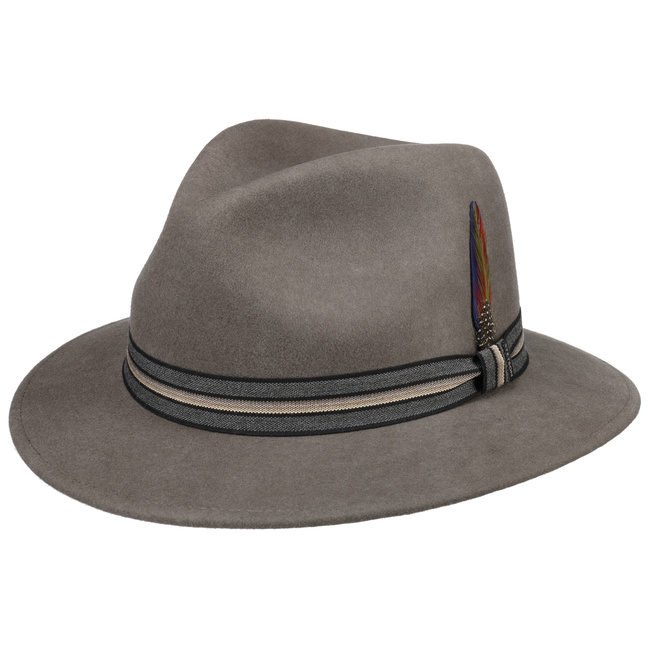 Stetson Traveller Cappello In Lana Per Uomo - Feltro Idrorepellente Asahi Guard, Fascia Rigata - Autunno/Inverno