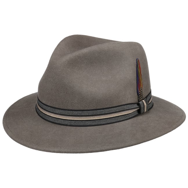 Stetson Traveller Cappello In Lana Per Uomo - Feltro Idrorepellente Asahi Guard, Fascia Rigata - Autunno/Inverno