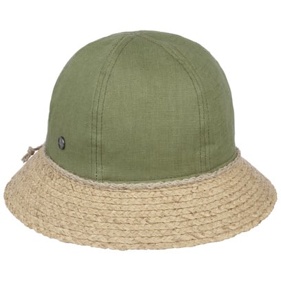 Cappello di Tessuto con Falda in Paglia by Lierys