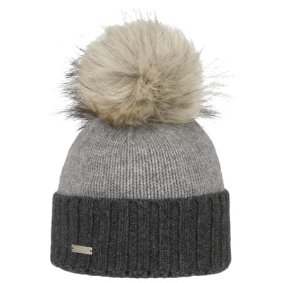 Berretto con Pompon Twotone Cachemire by Seeberger
