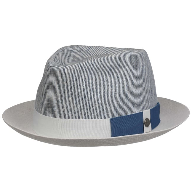 Cappello Pork Pie In Tessuto Lierys, Made In Italy, Con Fodera, Per Donna E Uomo, Primavera/estate