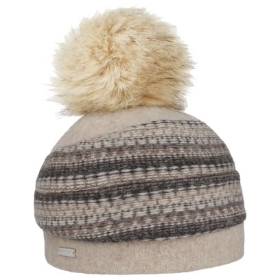 Berretto in Lana Follata Faux Fur Pom by Seeberger