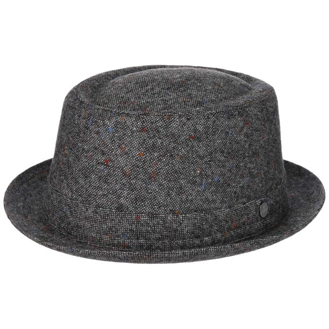 Cappello Lierys Pork Pie Uomo In Lana A Quadri - Made In Italy Con Fodera Invernale