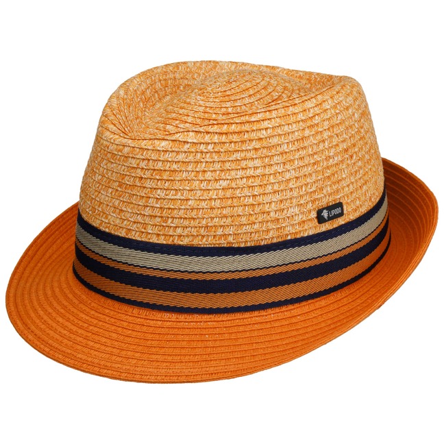 LIPODO Cappello Trilby In Paglia Di Carta Con Fascia Pelle – Modello Unisex Made In Italy Per Estate