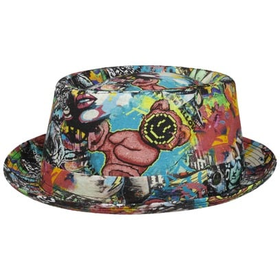 Cappello in Lino Fantasy Print Pork Pie by Lierys