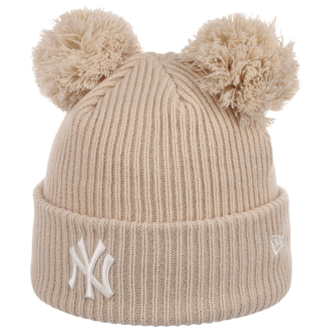 New Era Donna Neutro - Ny Yankees - Berretto Da Beige A Coste Con Doppio Pompon - Immagine 4