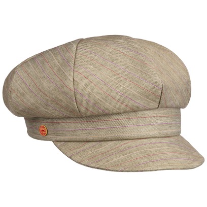 Berretto Newsboy in Lino Anja Stripes by Mayser