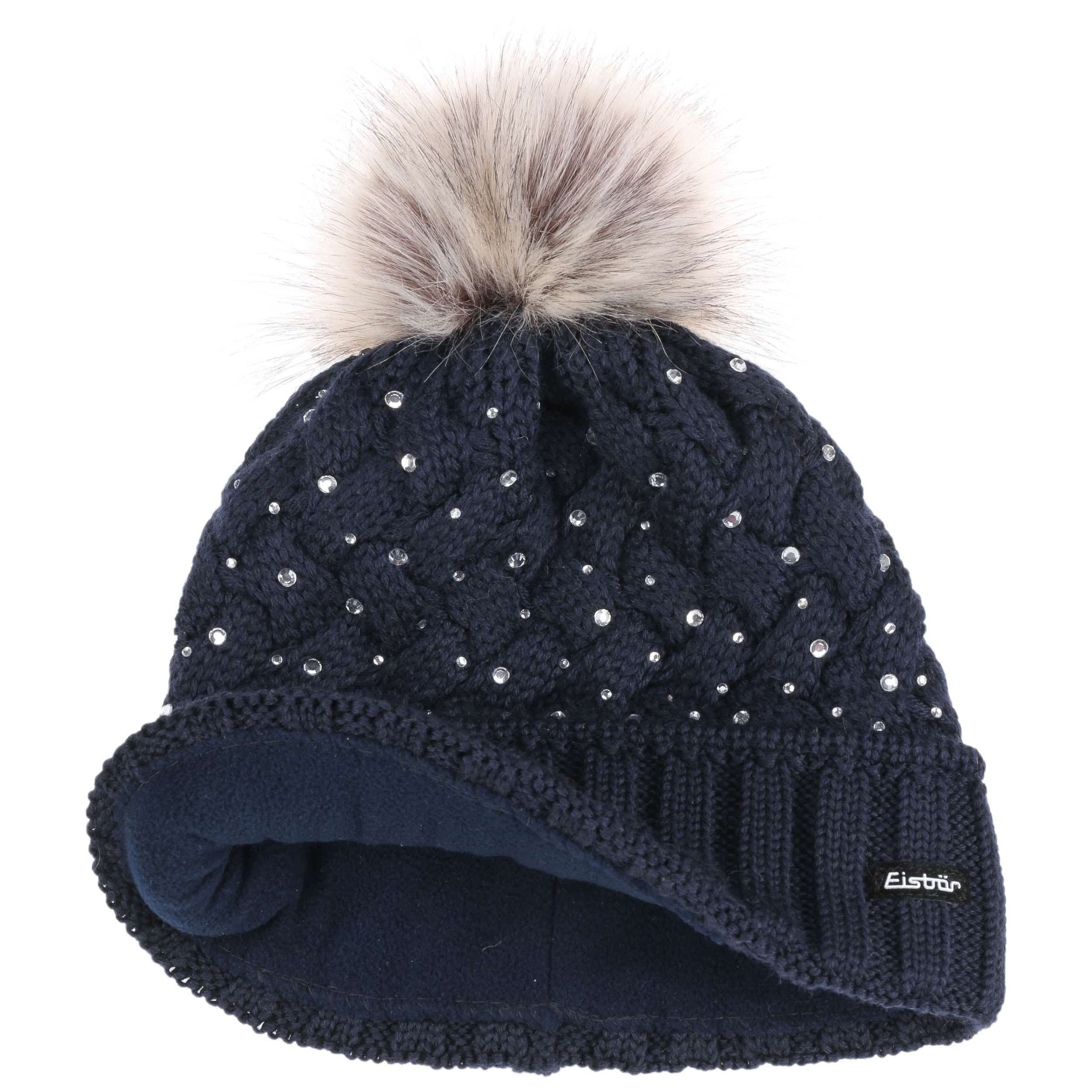 Eisbär Berretto Beanie Pompon Skipool da Sci con Taglia Unica - Blu