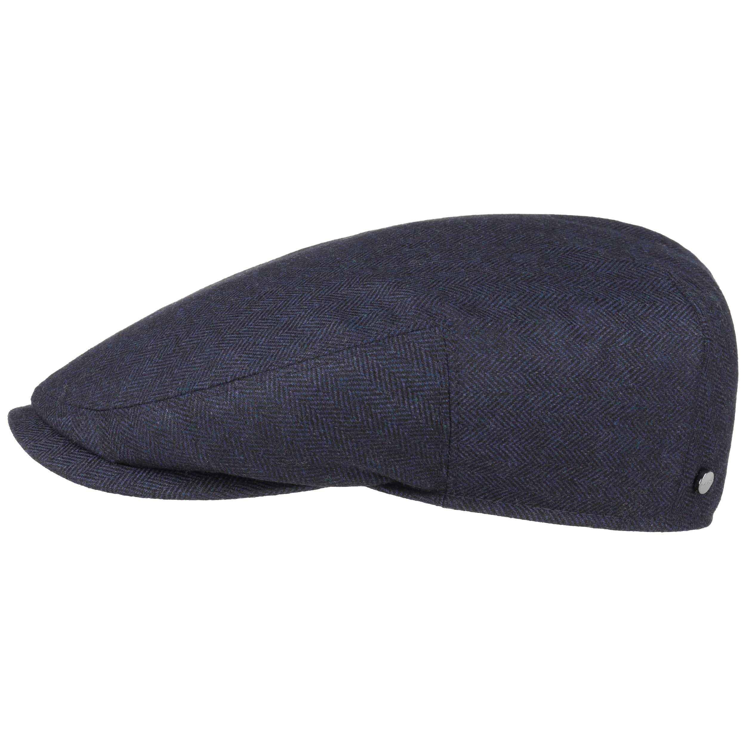 Coppola Uomo LIERYS In Lana A Spina Di Pesce - Con Visiera E Fodera, Made In Italy, Per Autunno/Inverno