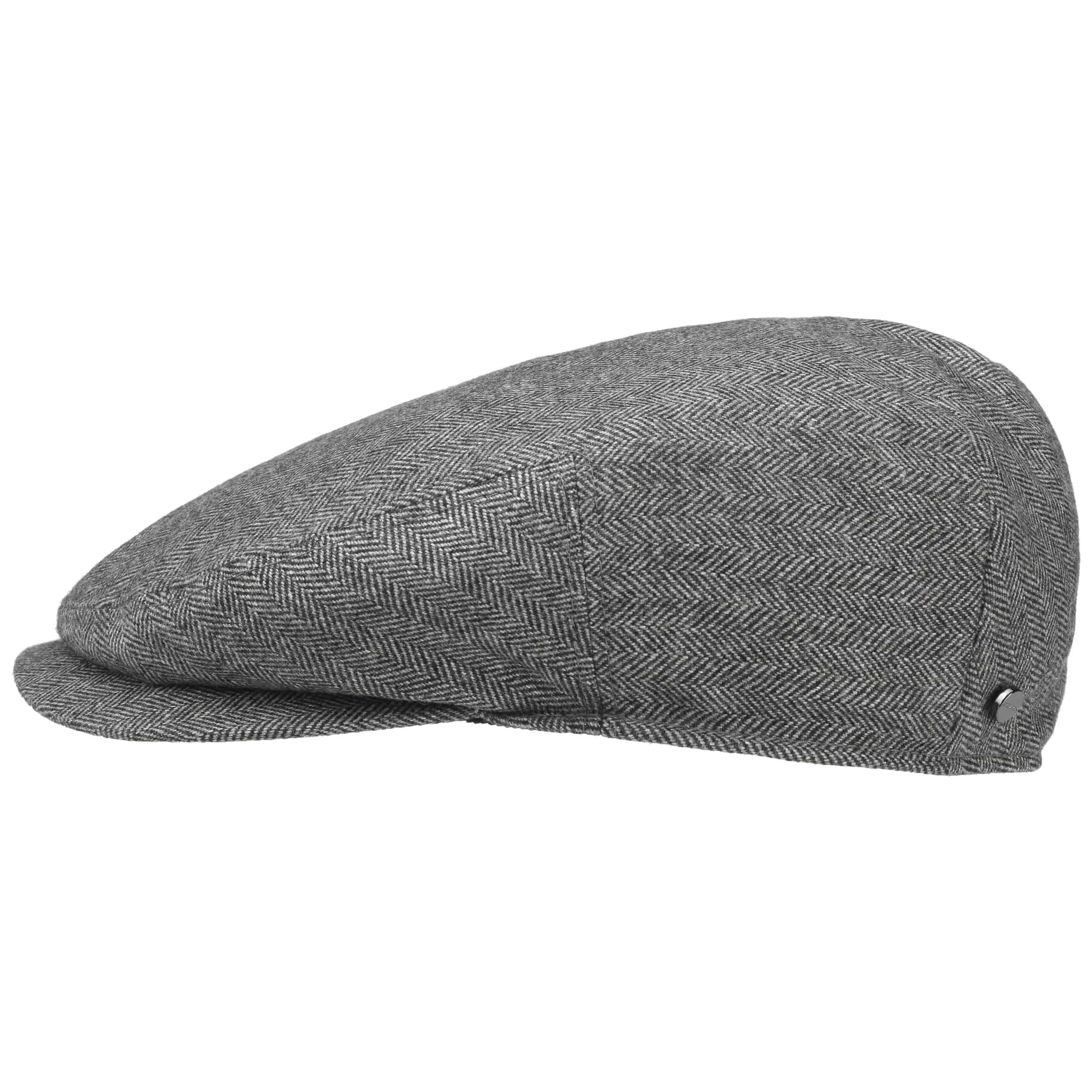 Coppola Uomo LIERYS In Lana A Spina Di Pesce - Con Visiera E Fodera, Made In Italy, Per Autunno/Inverno