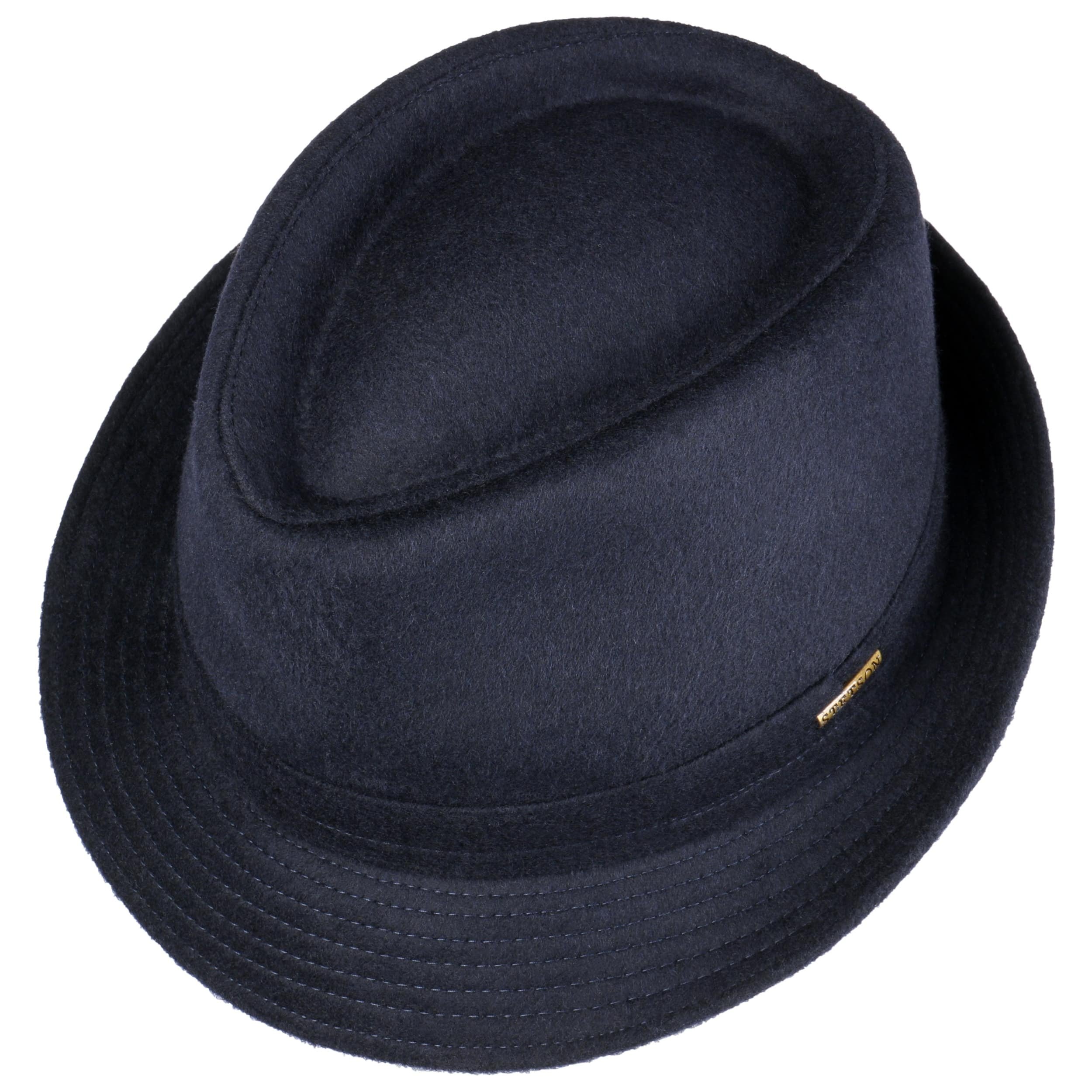 Cappello Trilby In Feltro Di Lana – Made In Italy, Taglia 61 Cm, Colore Nero, Tesa 4.5 Cm
