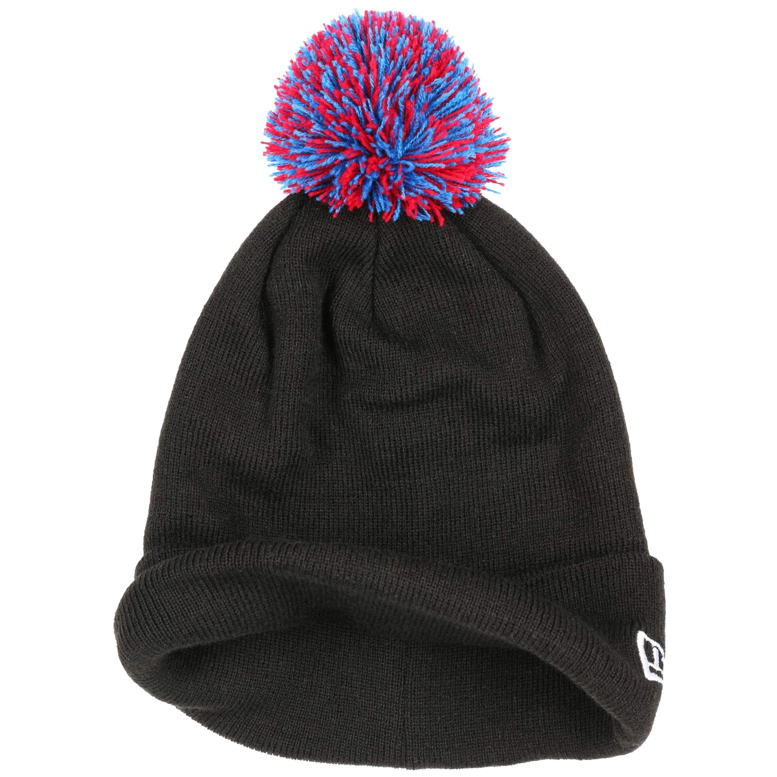 In esclusiva New Era - Berretto bianco con pompon e scritta NY oro rosa