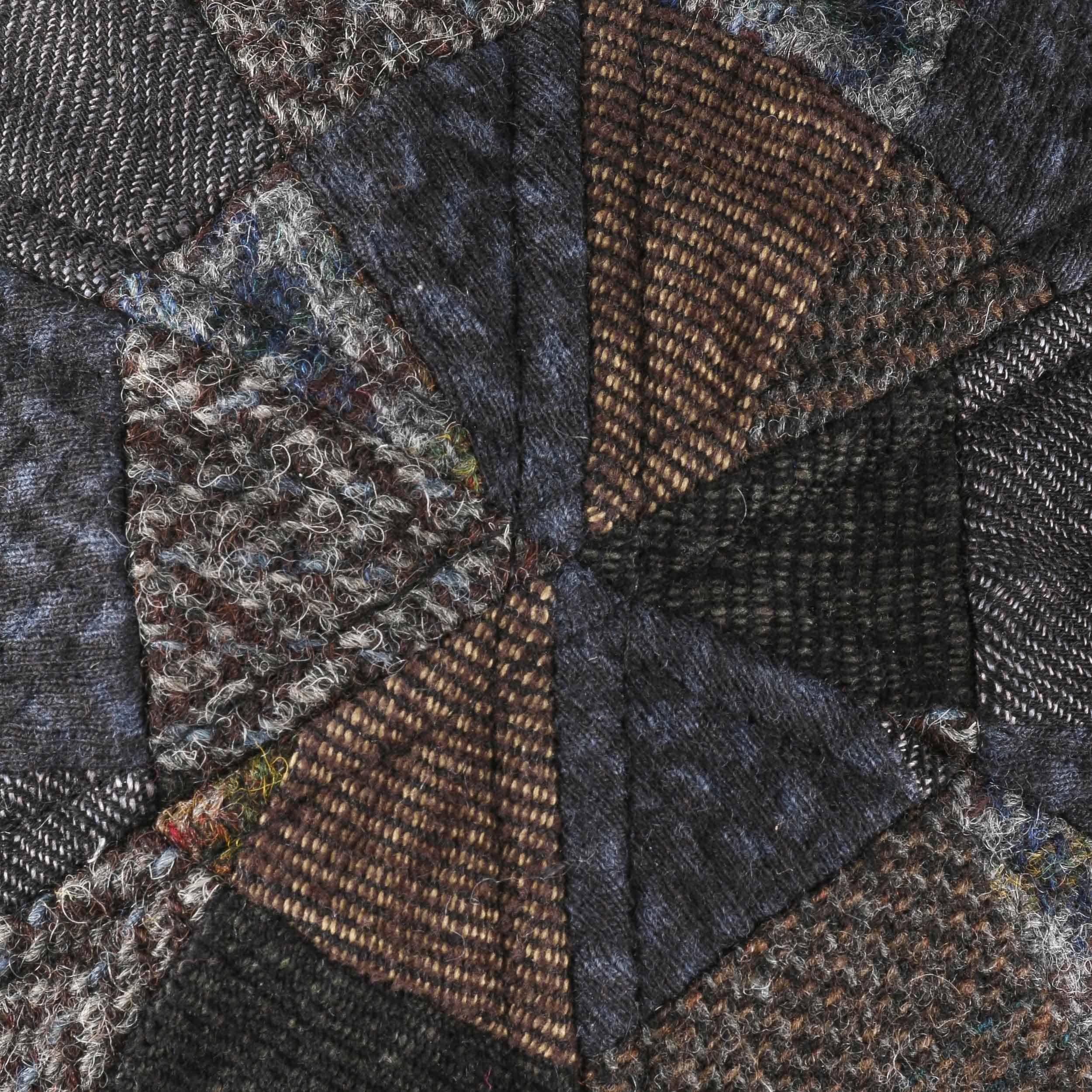 Stetson Berretto Docker Clarson Patchwork Uomo: Lino E Lana, Chiusura A Strappo, Made In EU