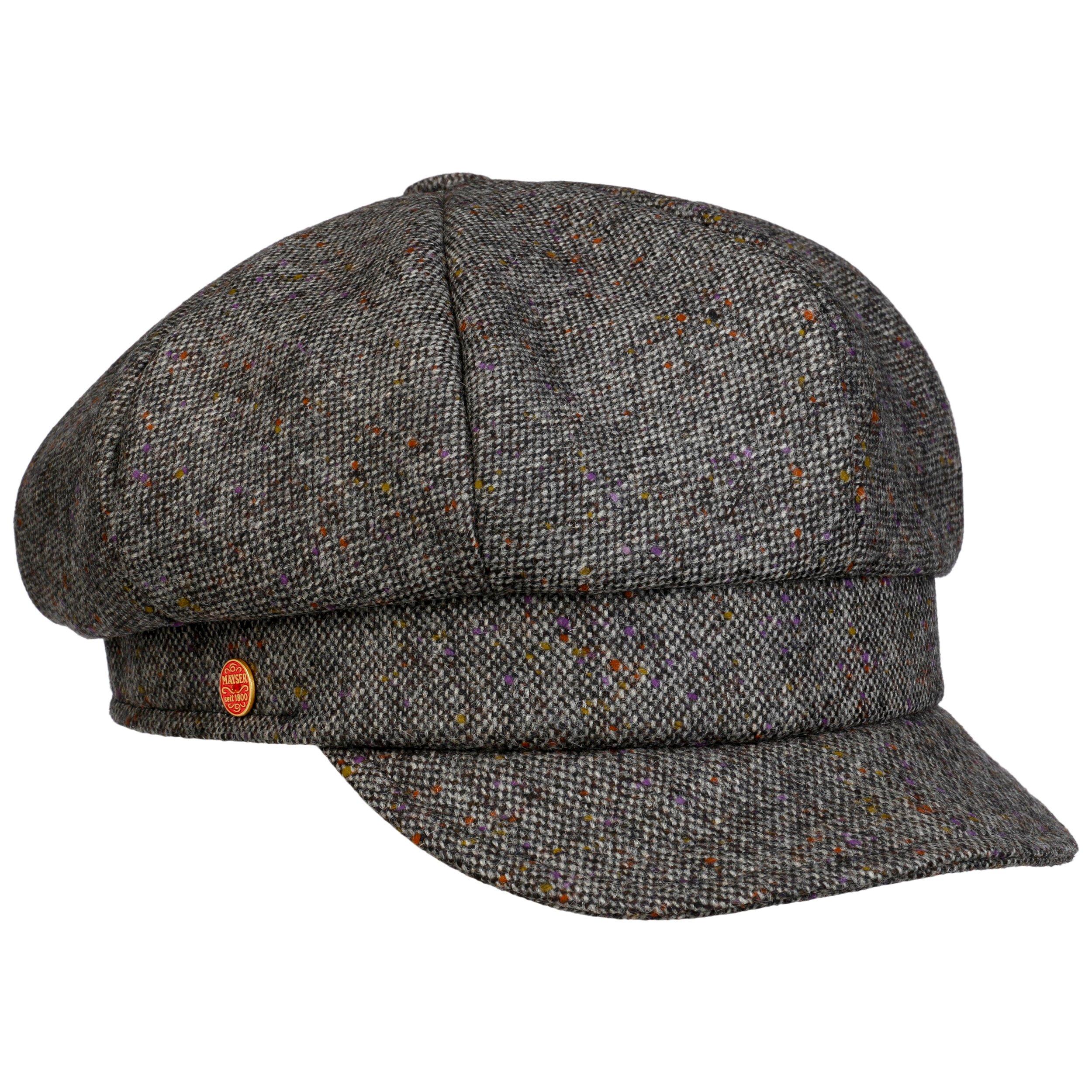 Berretto piatto in lana a spina di pesce Harris Tweed 58