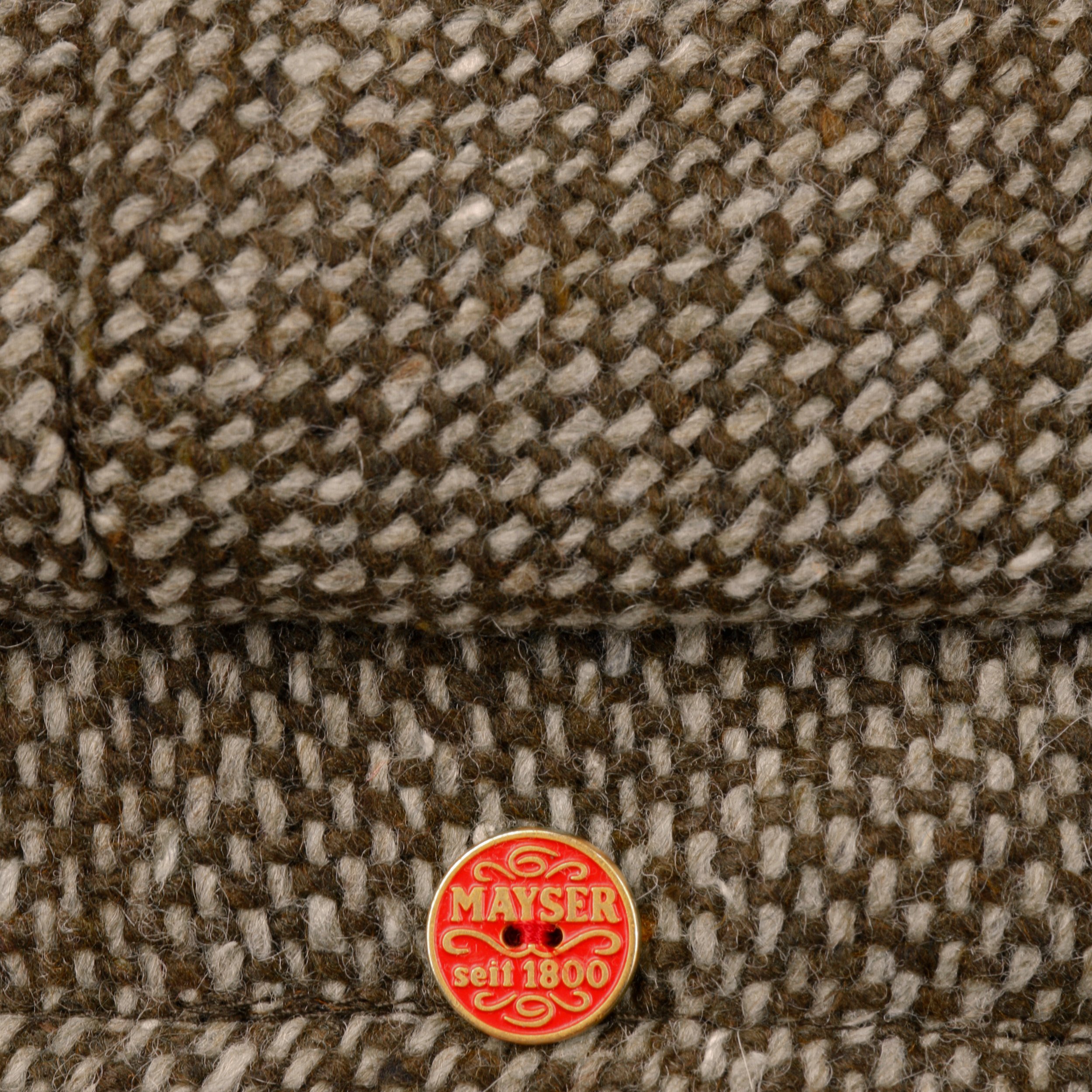 JACK PYKE Berretto Newsboy In Tweed Misto Lana - Marrone, Con Fodera Trapuntata E Visiera Curva, Stile A 8 Pannelli