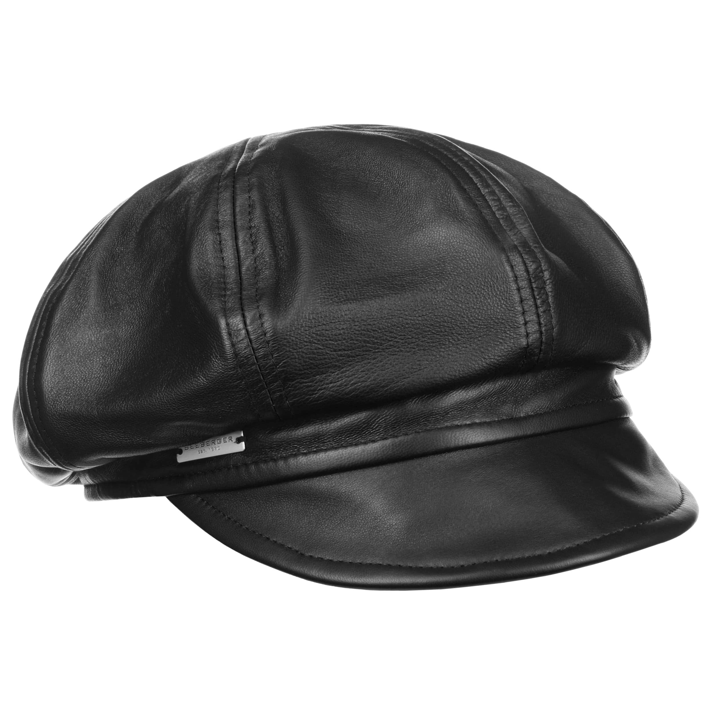Cappello Piatto In Pelle PU Uomo - Berretto Gatsby Stile Newsboy Per Autunno/Inverno, Taglia Unica 56-59cm