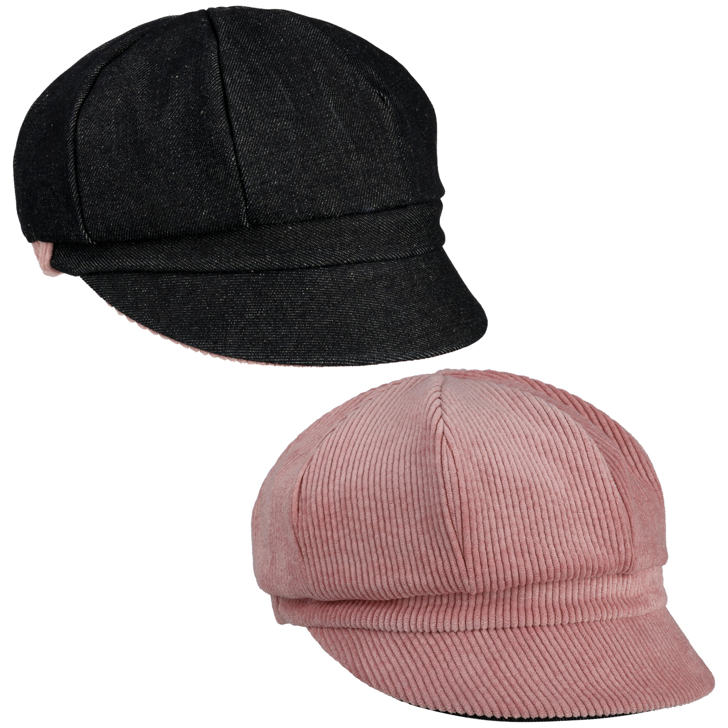Berretto Gatsby In Velluto A Coste 100% Cotone - Taglio Ristretto, Visiera 5 Cm, Made In Italy