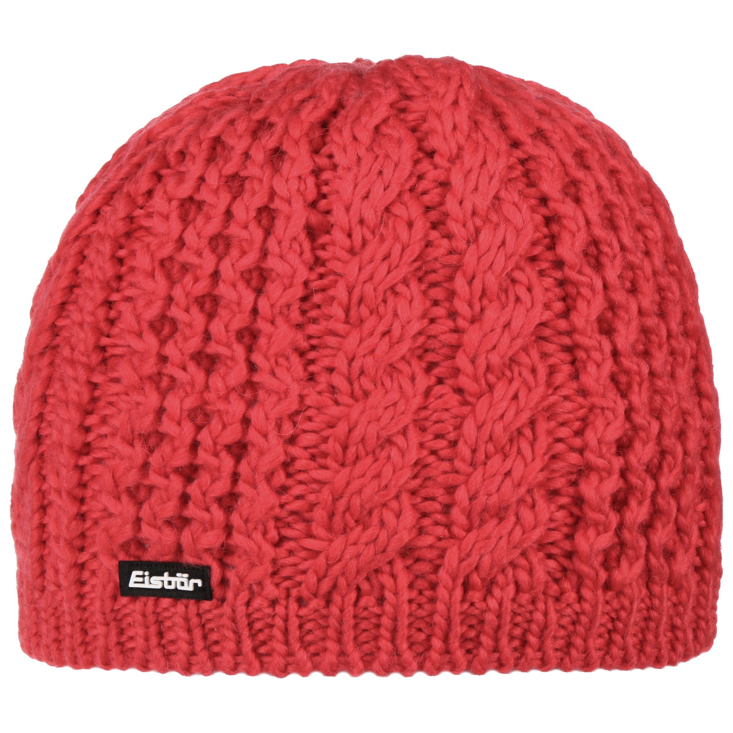 Grandioso cappello invernale a maglia grossa con un’ applicazione