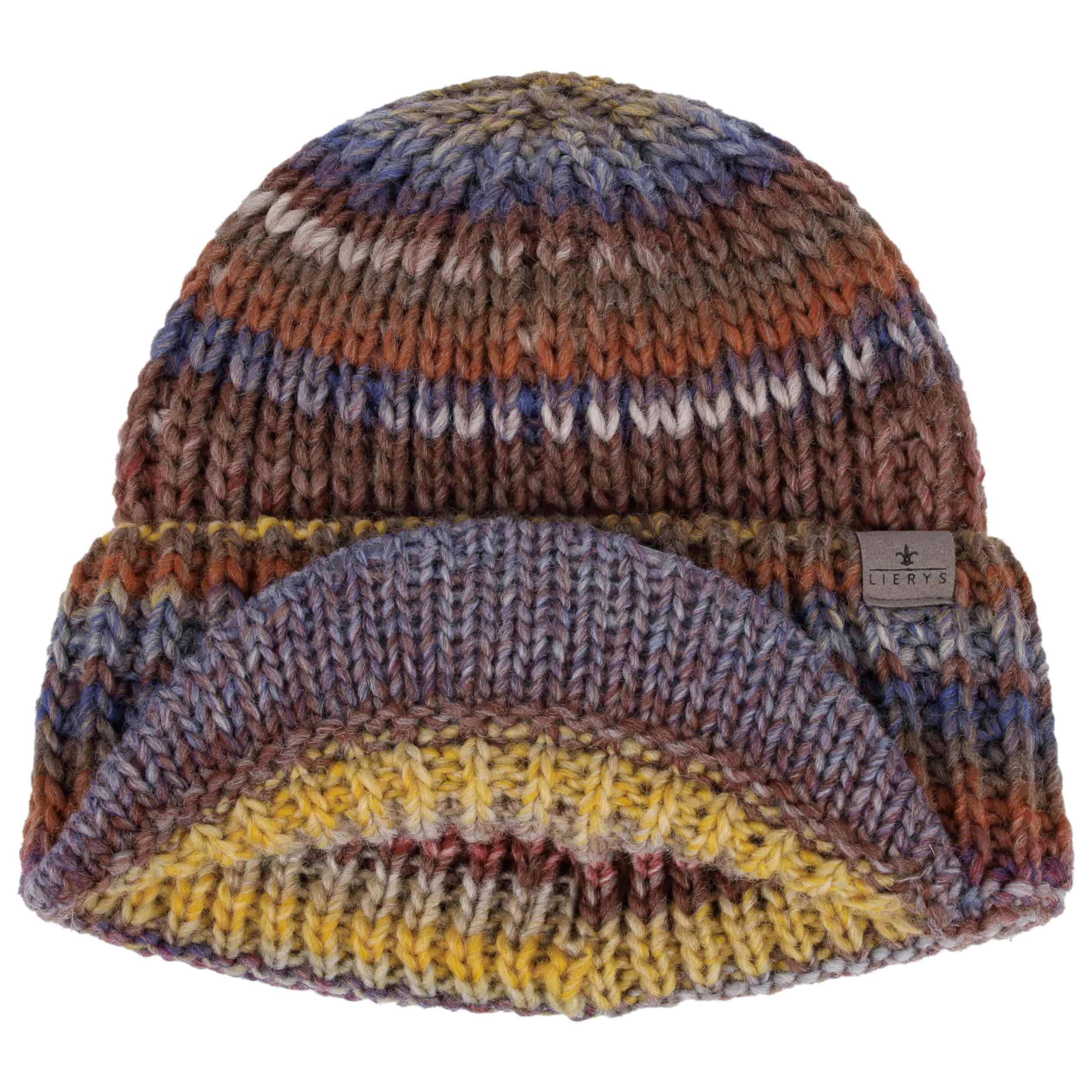 LIERYS Berretto Invernale In Lana Con Visiera Per Donna - Viliona – Made In Germany, Beanie Con Risvolto Tweed Multicolore