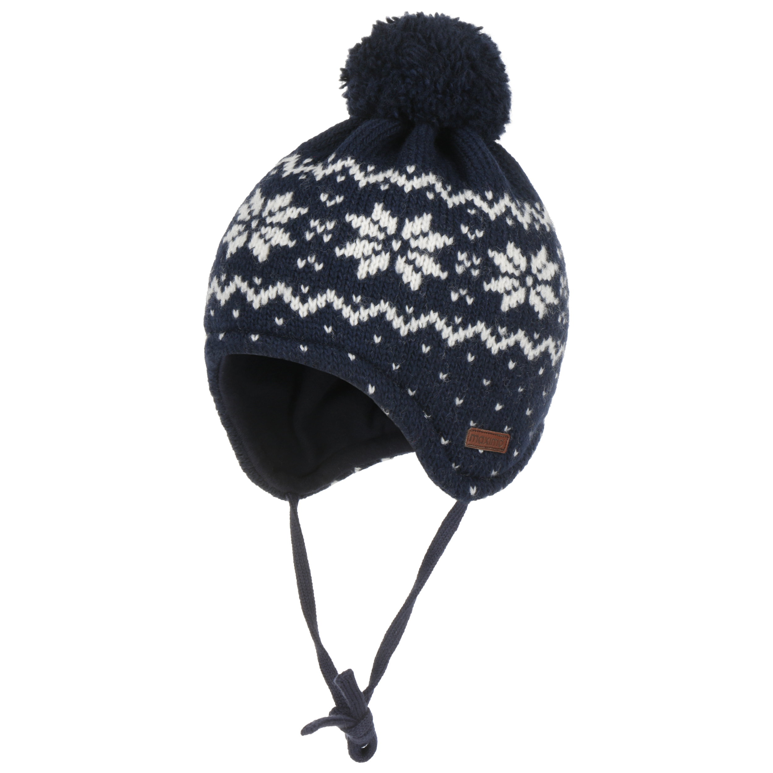 MAXIMO  Mini Boy Cappello con pompon, intarsio, volpe cucita -->  cappelleria Hutstuebele - cappelli e berretti per uomo