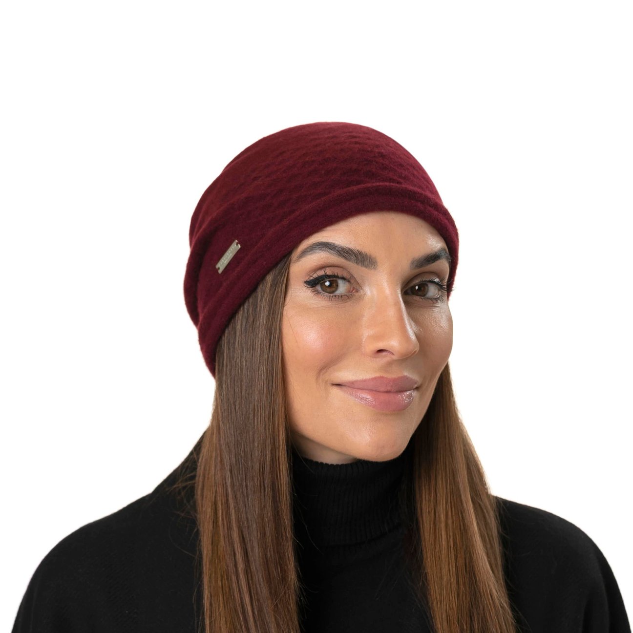 Seeberger Berretto In Lana Vergine Per Donna - Prodotto In UE - Taglia Unica 55-59 Cm - Colore Blu Navy - 4