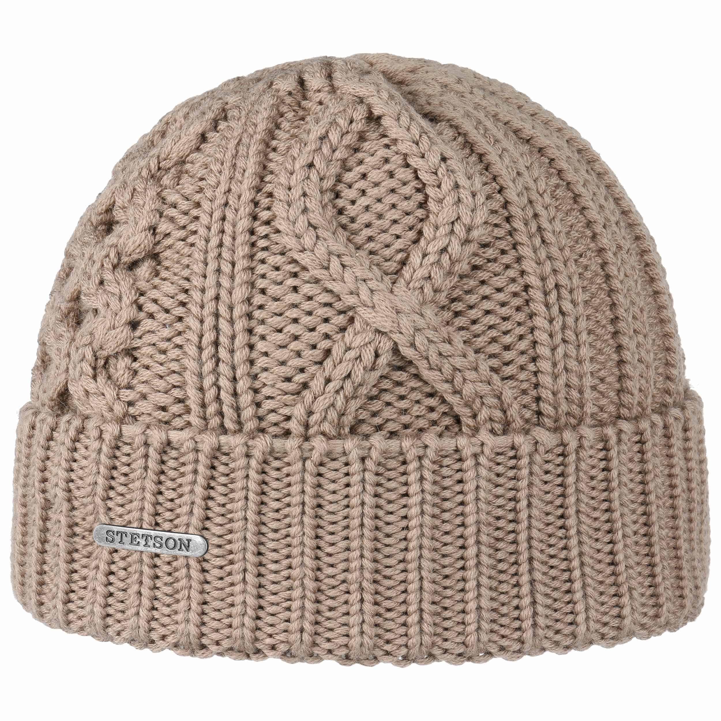 Stetson Parkman Berretto in Maglia a Coste Unisex 100% Lana Merino Made in EU Autunno Inverno