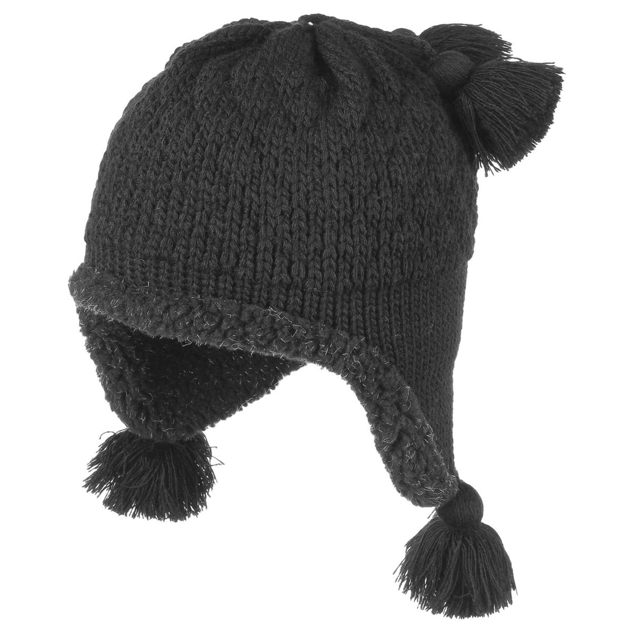 Berretto Peruviano Cuzco Léon Montane: Unisex Rosso E Arancione Con Paraorecchie E Pompon - 5
