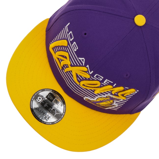 Cappellino Mitchell & Ness NBA Los Angeles Lakers State Insider – Snapback Original Fit In Poliestere, Logo Ricamato, Colore Giallo/Viola, Taglia Unica Regolabile - 4