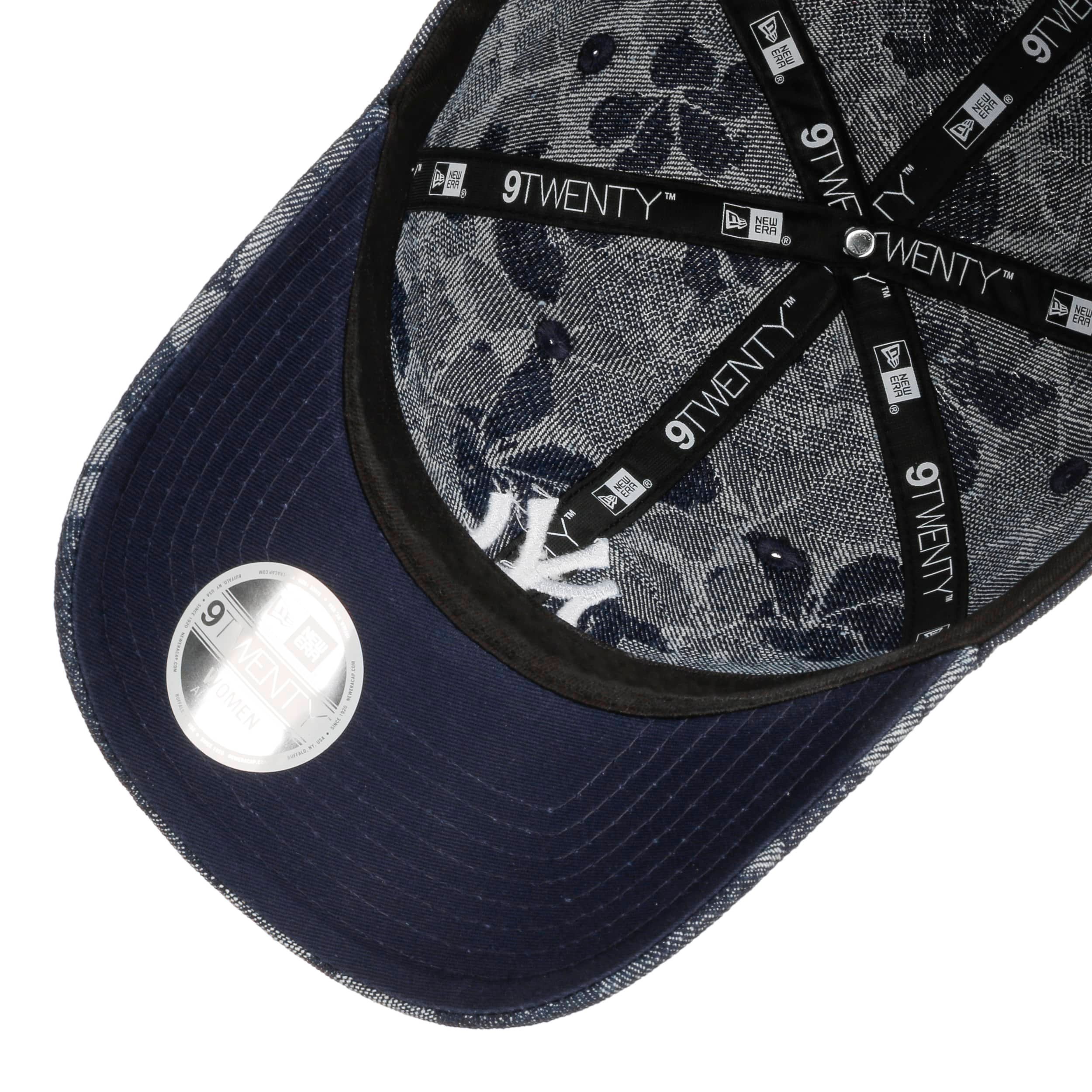 Cappellino Da Baseball LUCKYBUNNY Con Fiore E Strass – Visiera Curva, Stile Denim, Regolabile – Taglia Unica Donna