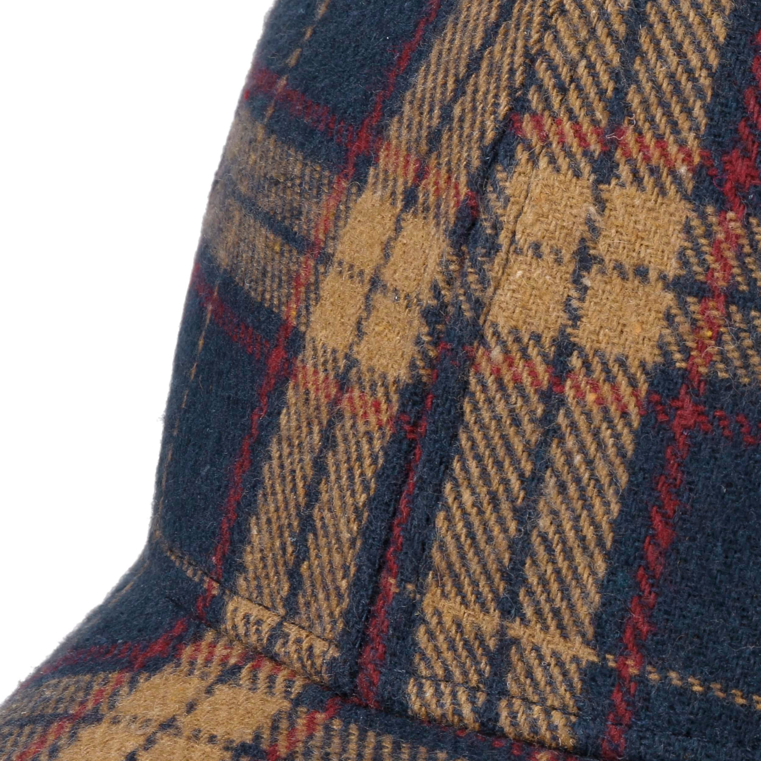 Borsalino Pienza Check Berretto Donna Uomo - Made in Italy Berretto Lana Berretto da Baseball Fibbia in Metallo con Fodera a Visiera per Estate/ Inverno, Marrone, 56