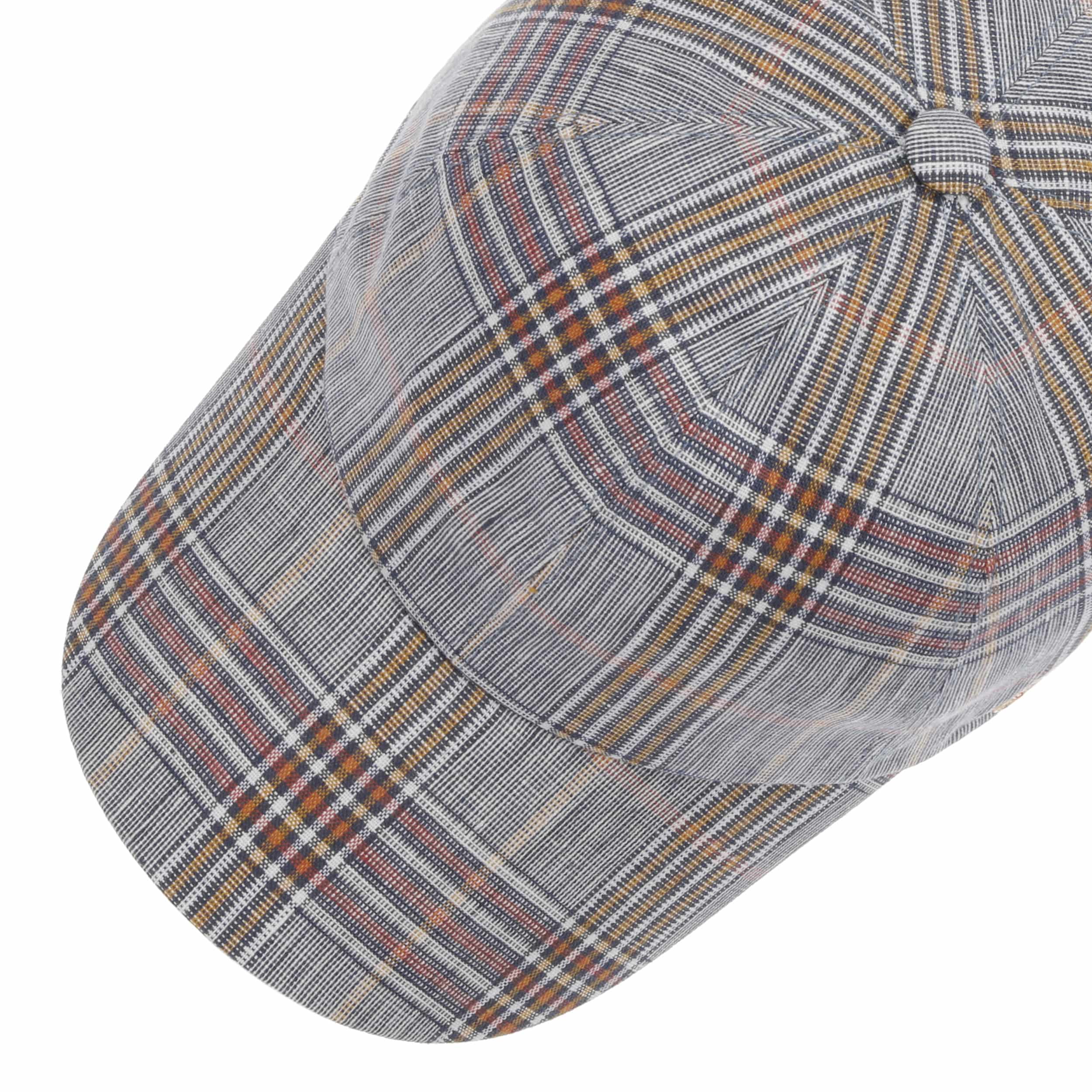 Coppola Uomo MAYSER Cappellino In Lino Jasper Stripes Uomo - Made The EU Berretto Cappello Piatto Con Visiera, Fodera Estate Primavera/Estate - 55 Cm Beige Coppola Uomo Nera