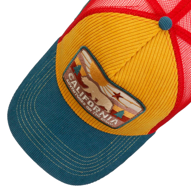 Cappello con bandiera dello Stato della CALIFORNIA, snapback, modello American Trucker, realizzato a mano in Florida! - Italia