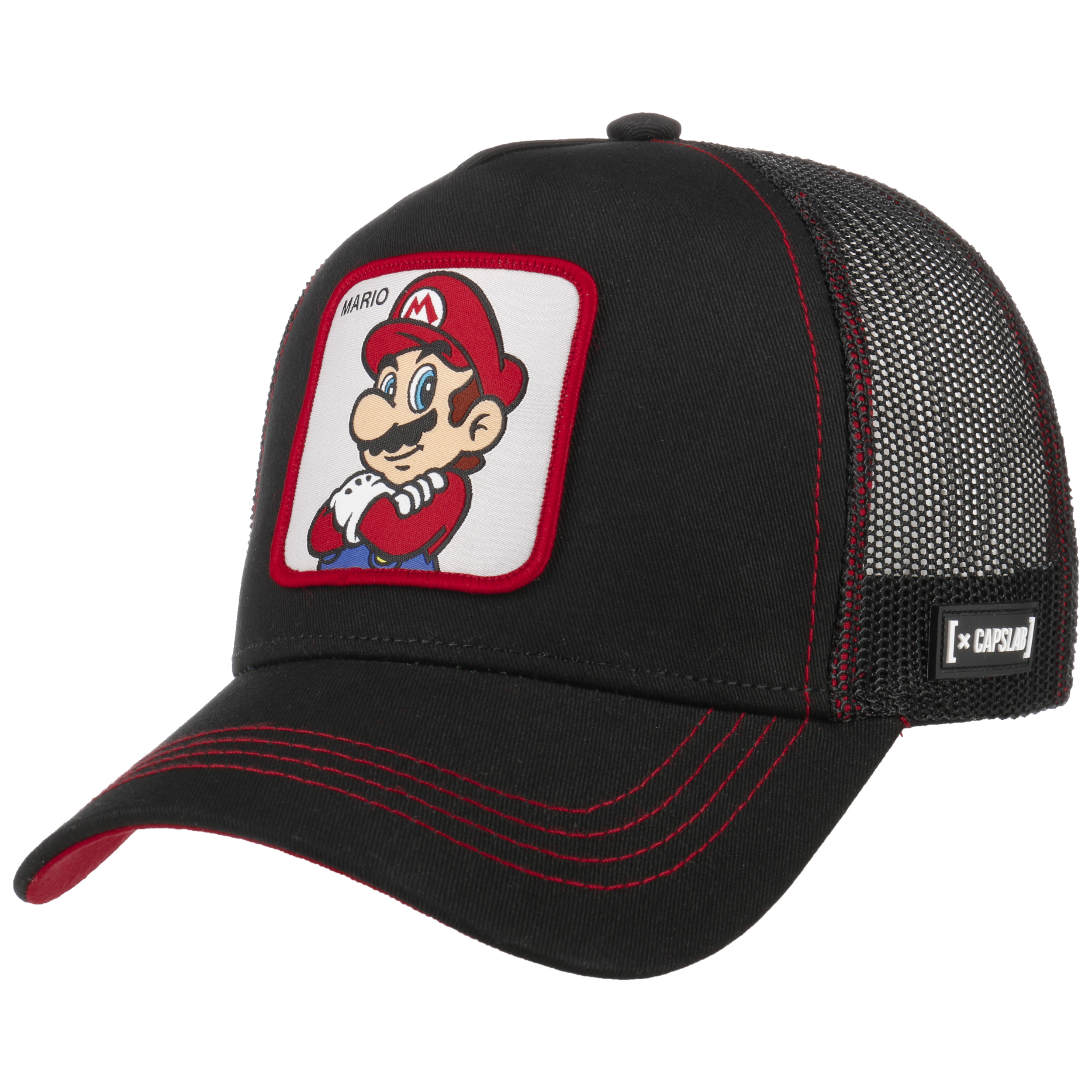 CAPPELLO SUPER MARIO BROS NERO REGOLABILE CAPSLAB TRUCKER HAT