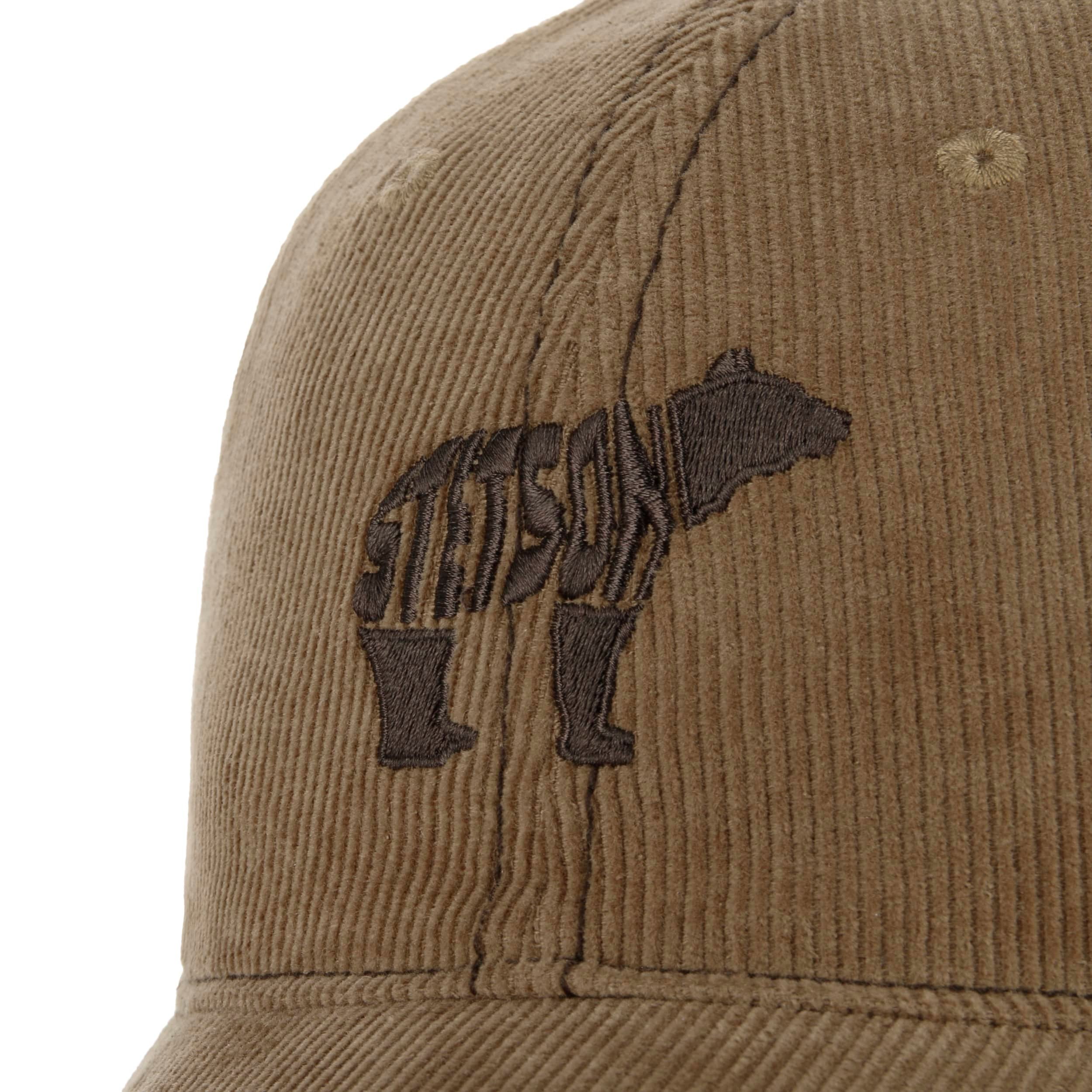 Stetson Cappellino a Coste Embroidered Bear Uomo - Cotton cap Berretto Baseball Snapback, con Visiera Estate/Inverno Primavera Estate Autunno Inverno - Taglia Unica Marrone