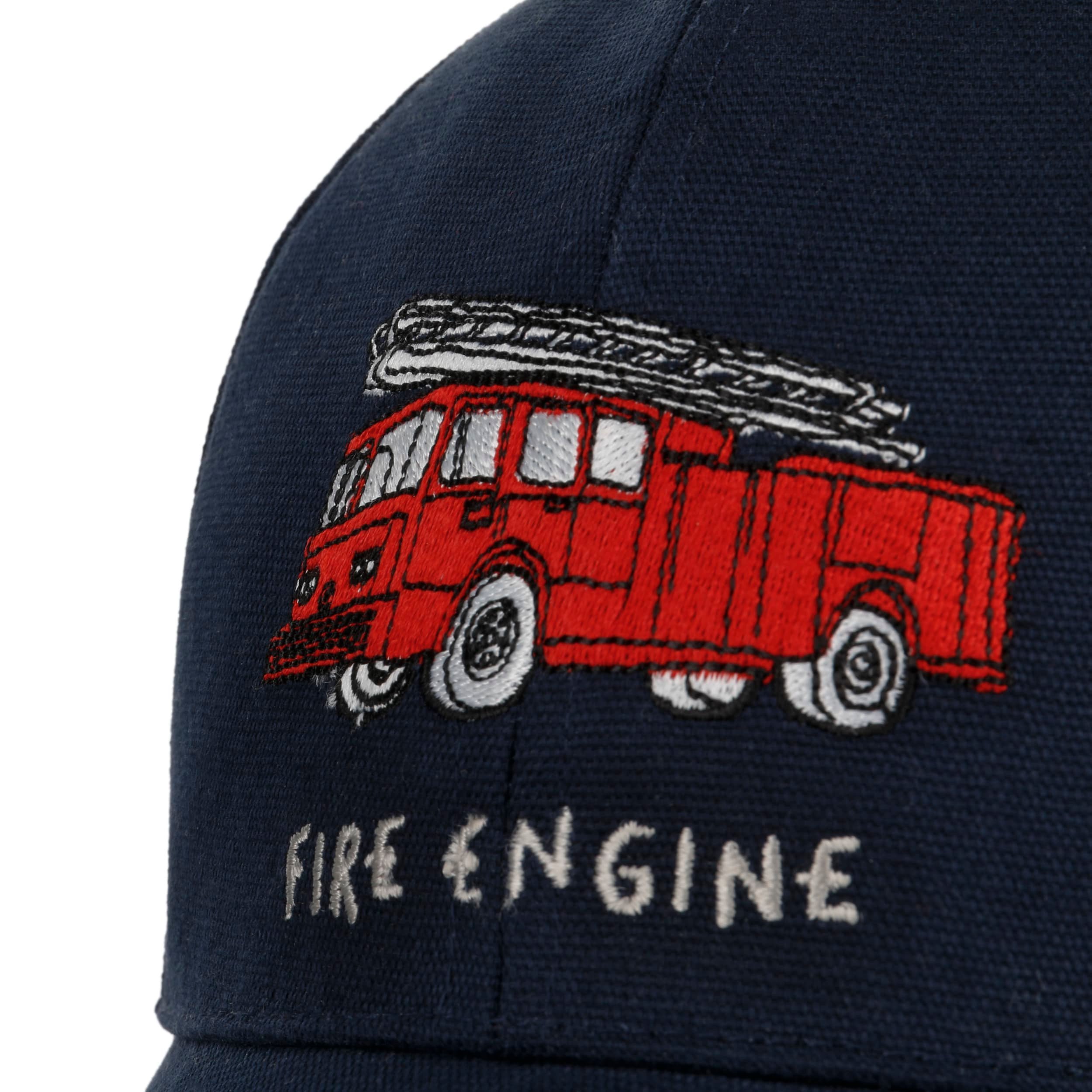 Besforta Carino camion dei pompieri ricamo bambini berretti da baseball lavati regolabili cappelli da baseball per ragazzi ragazze, Cachi chiaro, 2-8