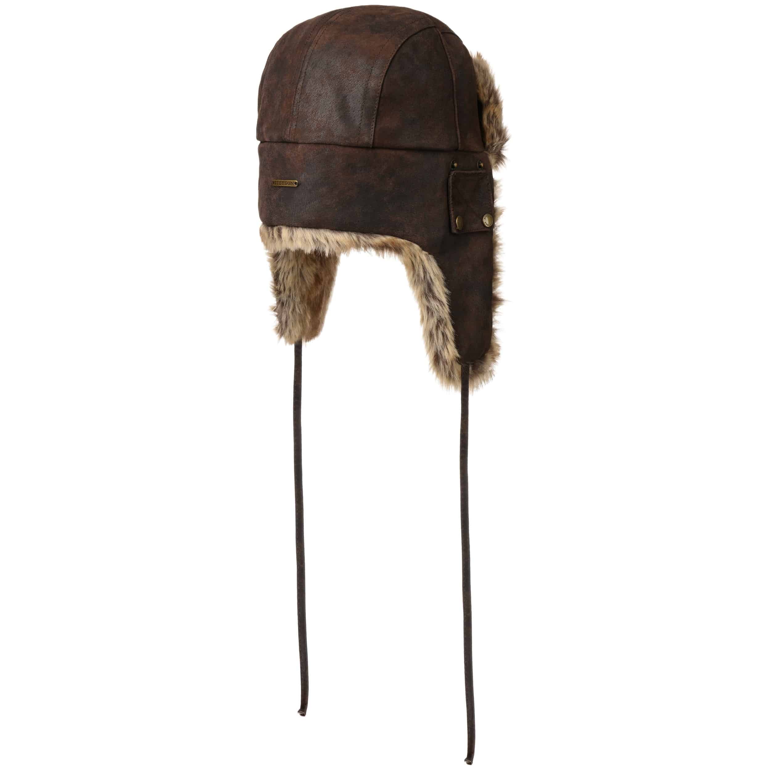 Stetson Cowhide Bomber Cappello Aviatore paraorecchie Rivestito in Pile Uomo Autunno Inverno