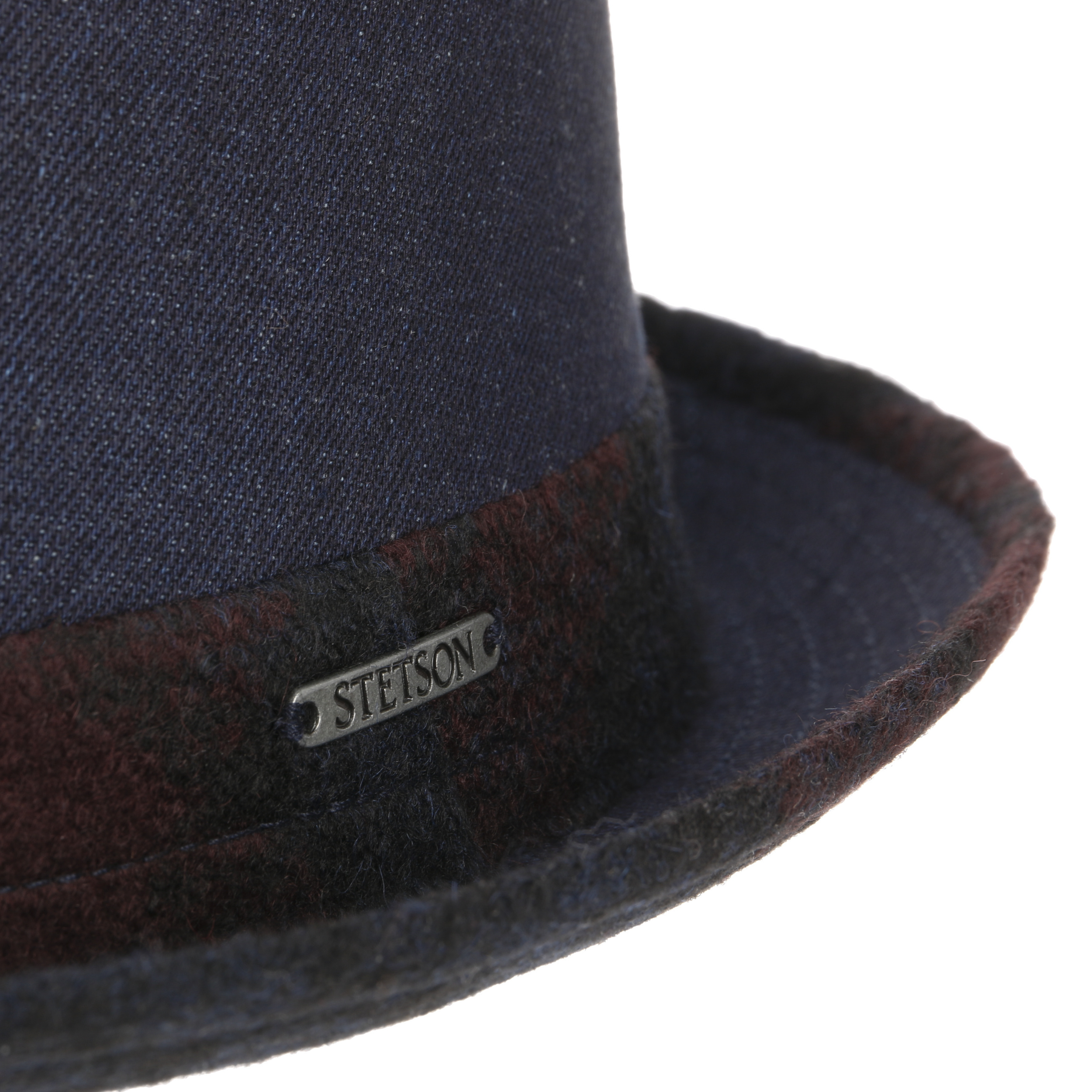 Stetson Chapeau Winfield Pork Pie Denim Homme - Made In Italy En Tissu