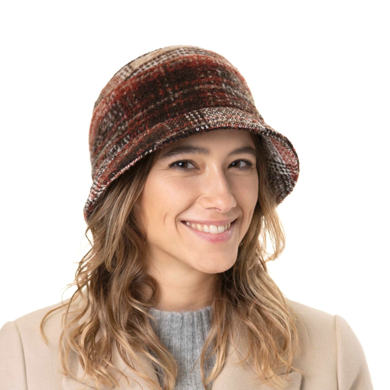 2025 Cappello da Donna Elegante in Lana A Secchiello con Cloche, A Tesa Larga, in Feltro di Lana, Cappello Fedora Vintage Caldo da Pescatore da Chiesa(Black