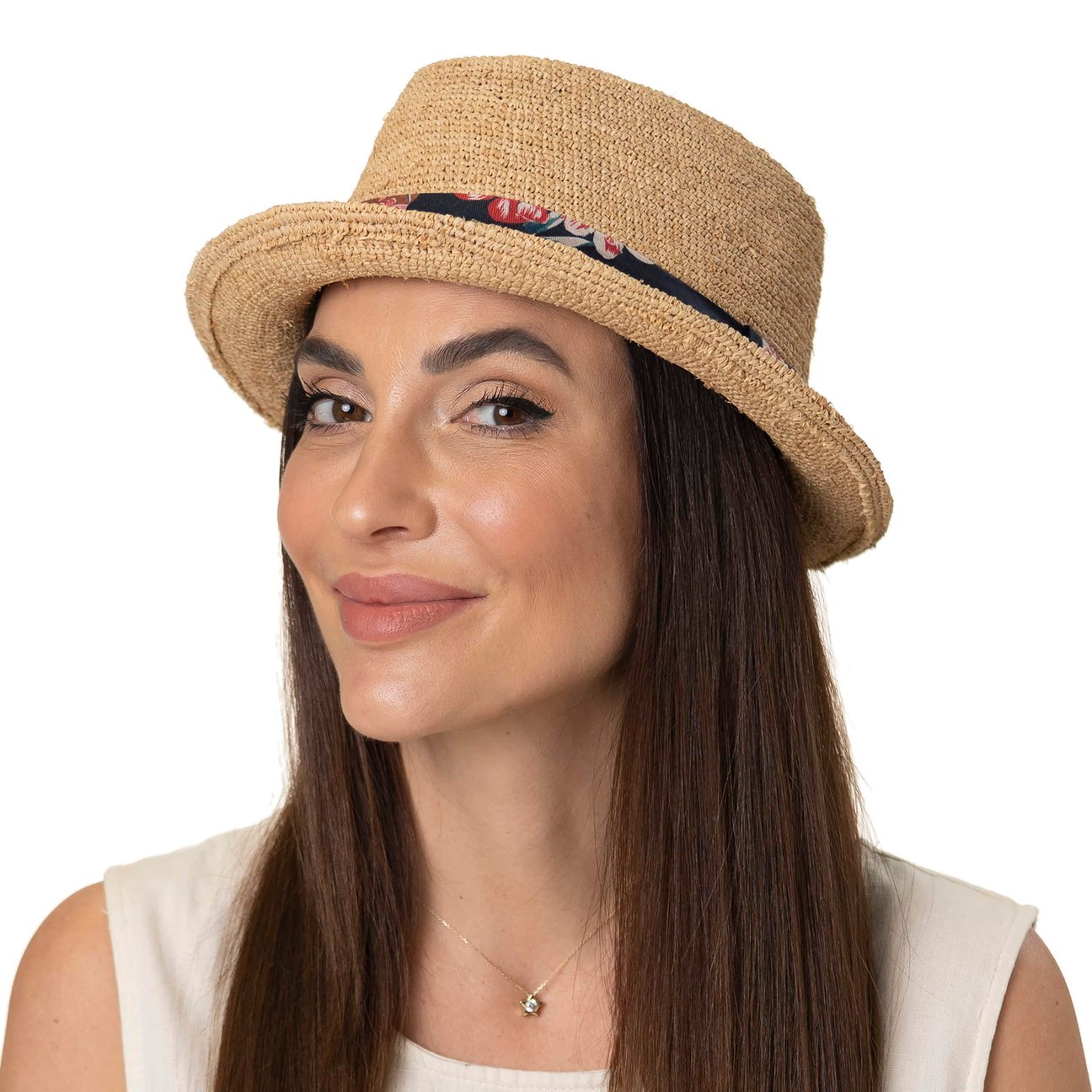 Stetson Fedora Cappello di Paglia Western Fascia in Pelle Uomo Primavera Estate