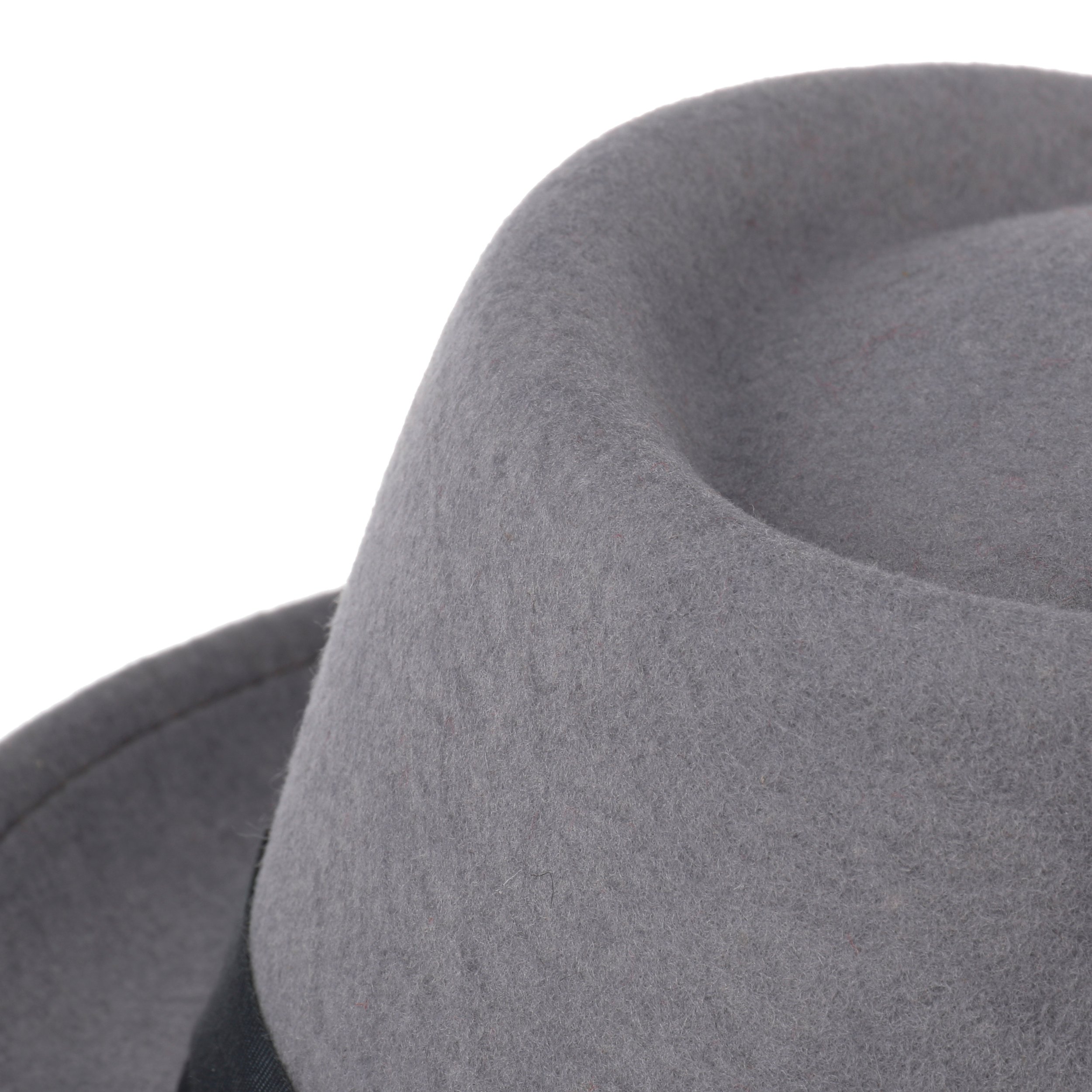 Lierys Crushable Pork Pie Hoed Dames/Heren - Made in Italy wolvilthoed vilthoed wollen met ripsband voor Herfst/Winter - 60 cm beige