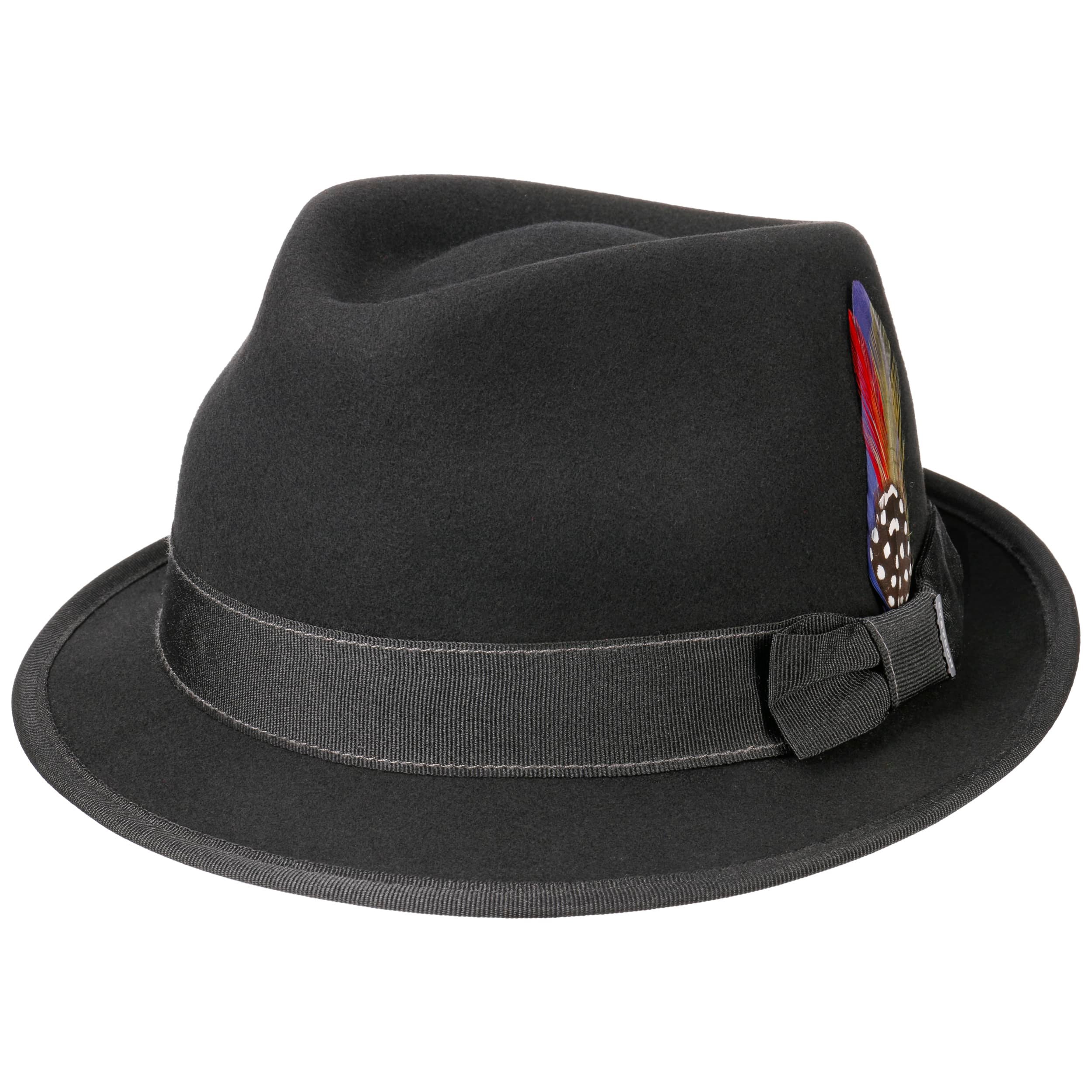 Trilby Boston nero a tesa stretta - Il Crab – Agnoulita Hats