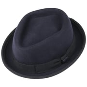 Cappello Pork Pie In Feltro Di Lana Naxon - Classico, Made In Italy, 100% Lana, Tinta Unita